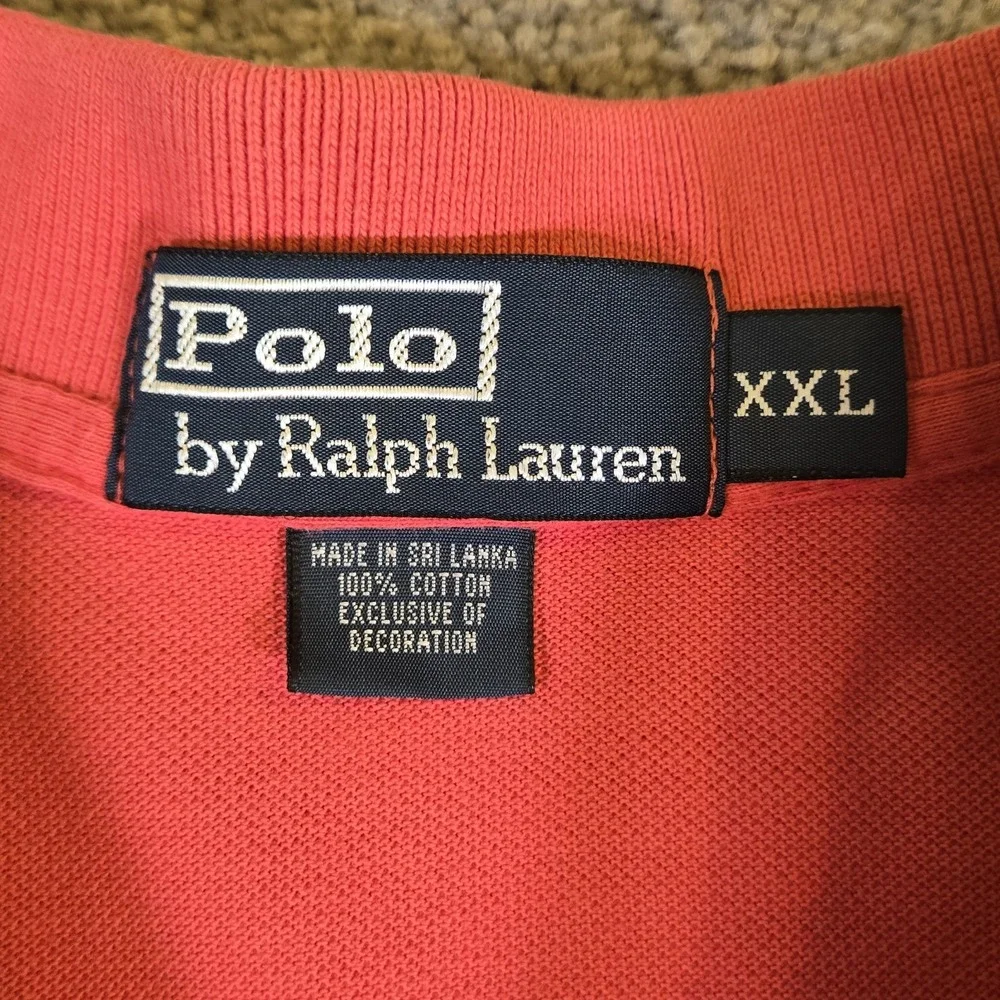 Polo Ralph Lauren Shirt Mens XXL‎ Red Golf Polo Green Pony Logo
